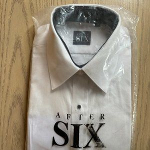 After Six White Traditonal Fit Cotton Shirt